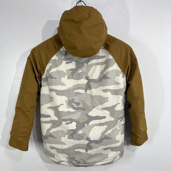 686 Youth 10K Snowboard Jacket Camo Brown Hooded Waterproof Insulated Winter - Picture 3 of 14